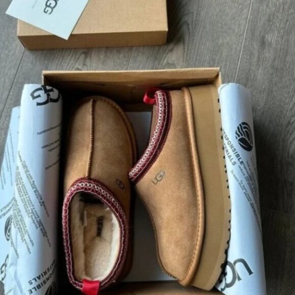 UGG Tazz Chestnut Platform Mule Clog Slipper - Picture 2 of 4